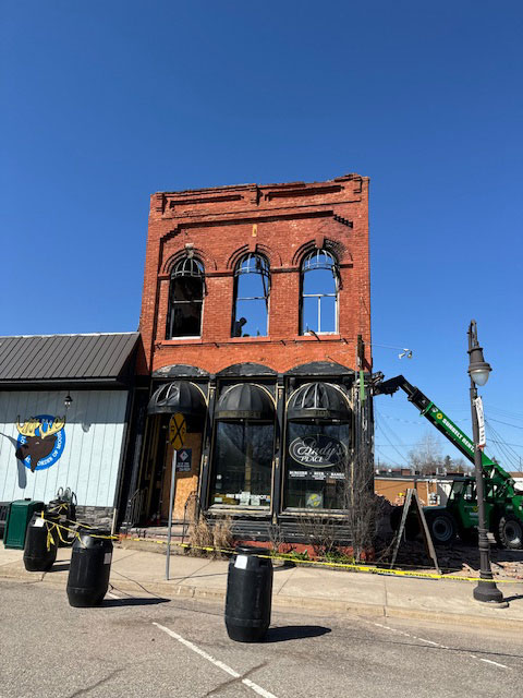 partially destroyed building